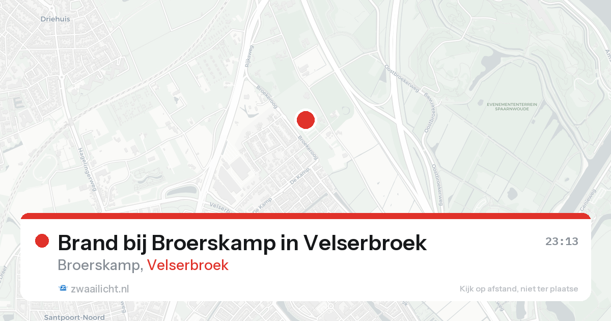 Brand bij Broerskamp in Velserbroek — 15 aug 2026