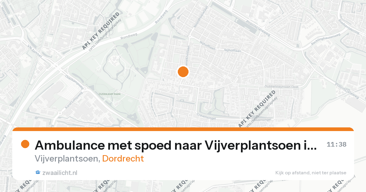 Ambulance met spoed naar Vijverplantsoen in Dordrecht — 26 aug 2026
