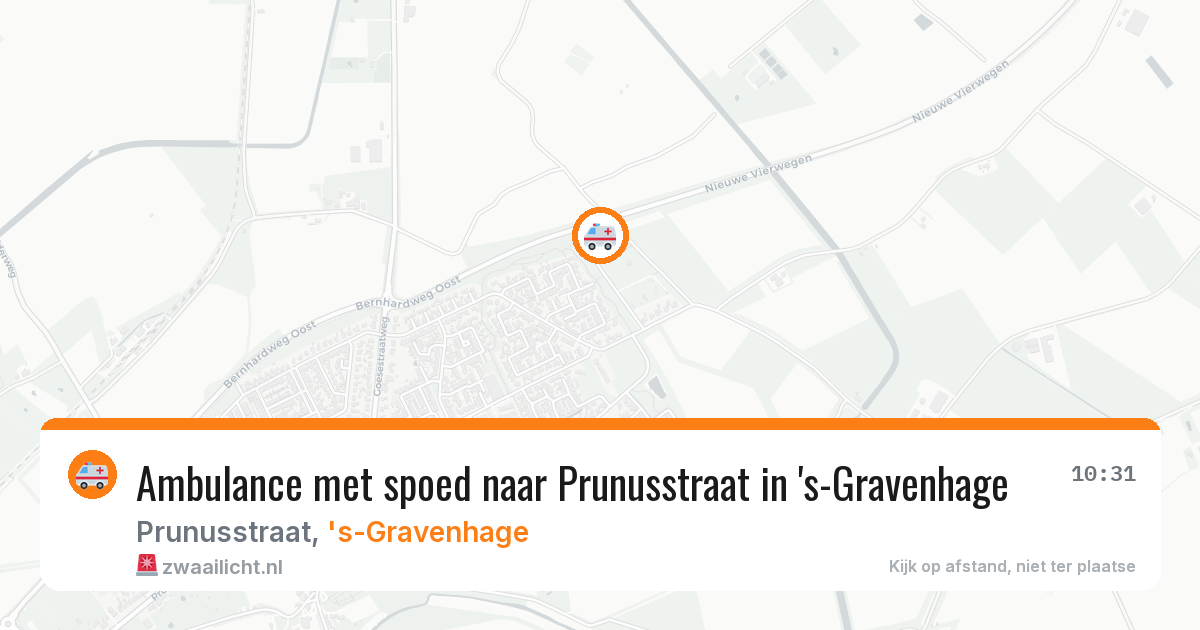 Ambulance met spoed naar Prunusstraat in 's-Gravenhage — 28 mrt 2026