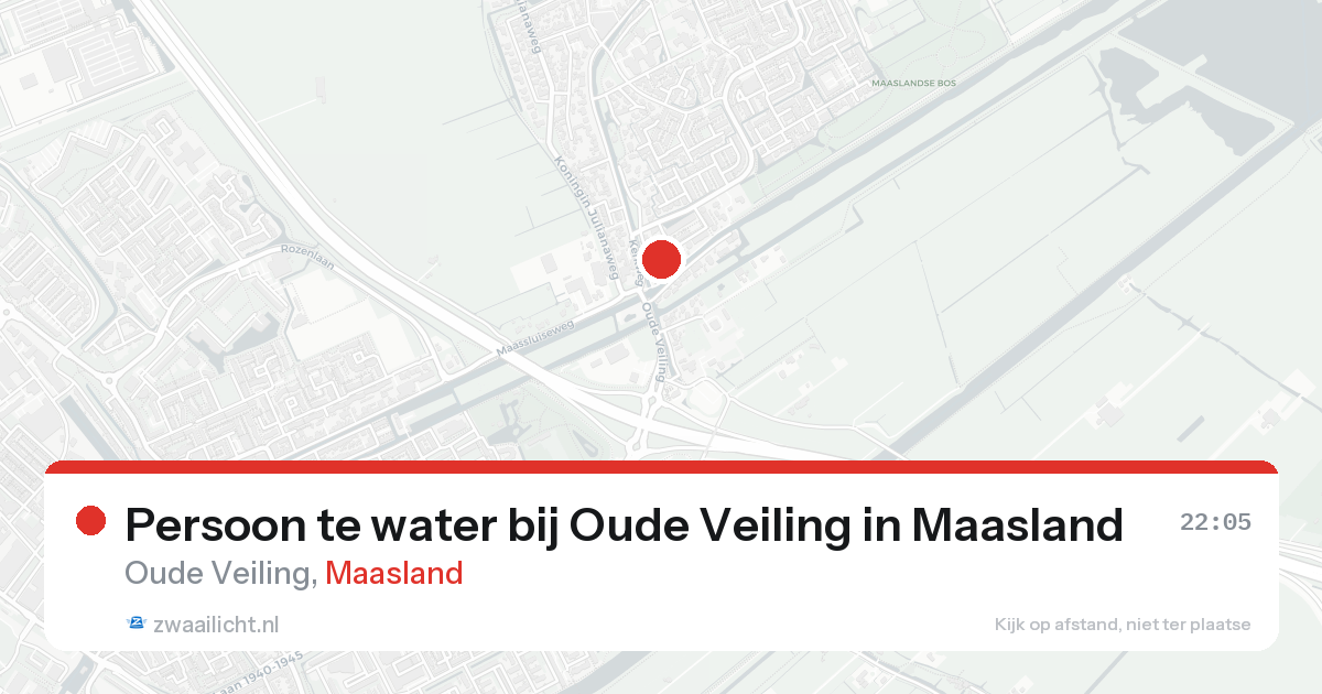 Persoon te water bij Oude Veiling in Maasland — 23 aug 2026