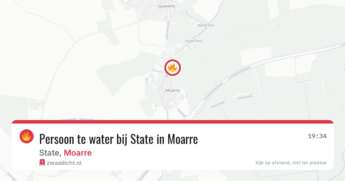 Persoon te water bij State in Moarre — 24 jul 2026