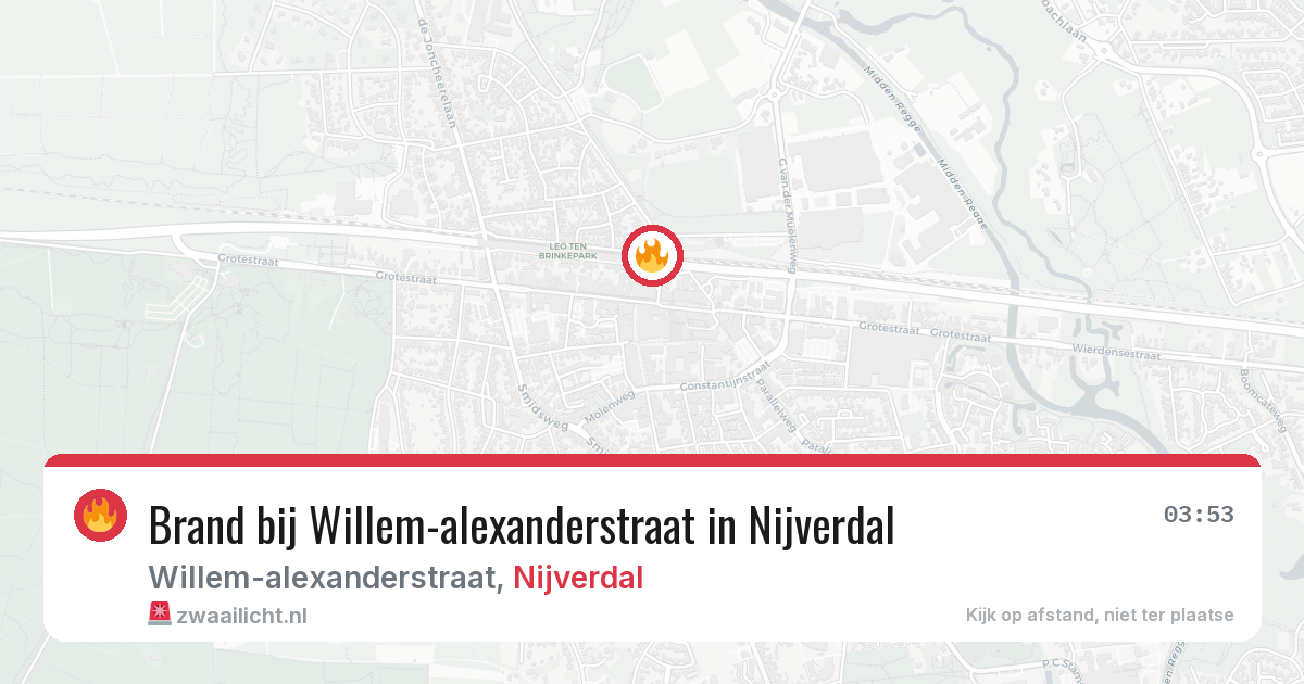 Brand bij Willem-alexanderstraat in Nijverdal — 6 aug 2026