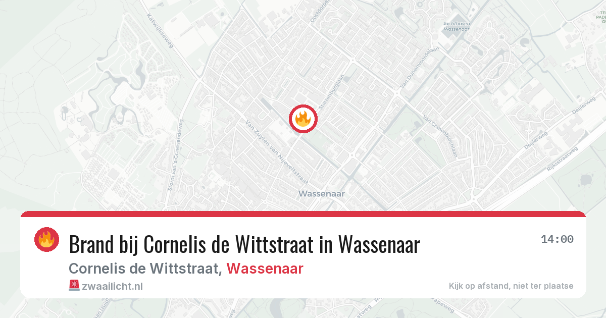 Brand bij Cornelis de Wittstraat in Wassenaar — 5 aug 2026