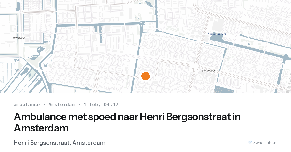 Ambulance met spoed naar Henri Bergsonstraat in Amsterdam — 1 feb 2026