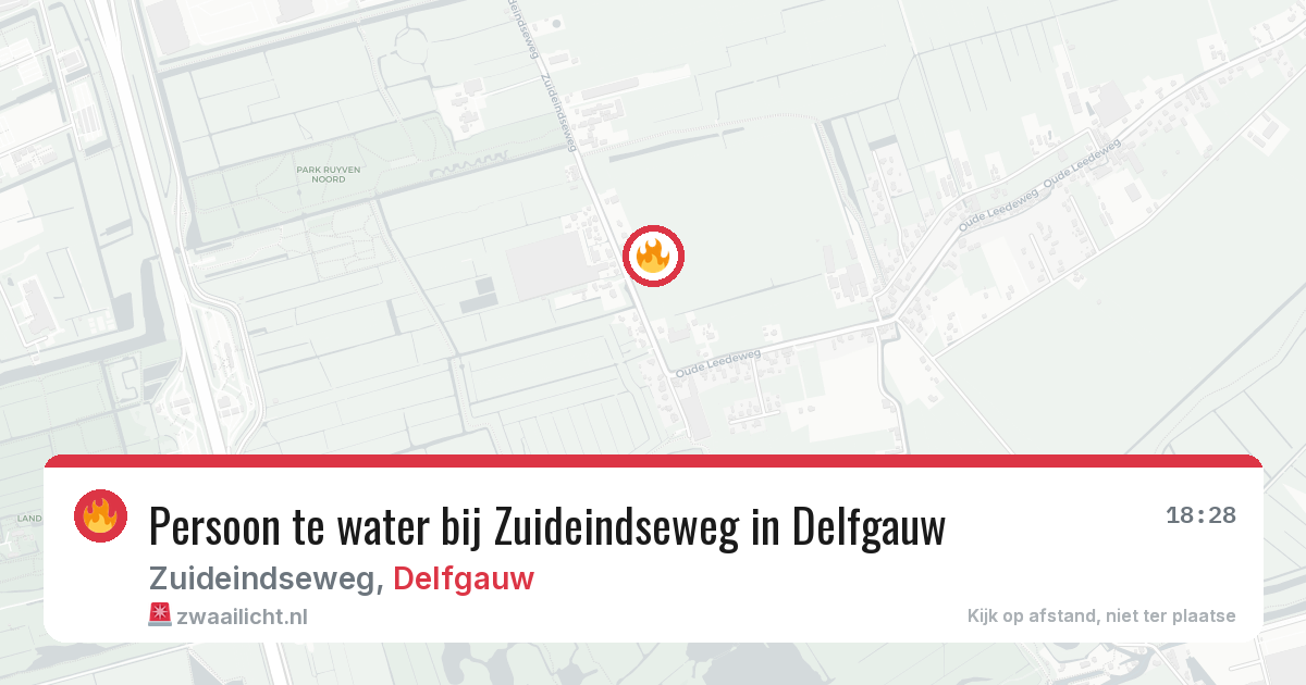 Persoon te water bij Zuideindseweg in Delfgauw — 12 jun 2026