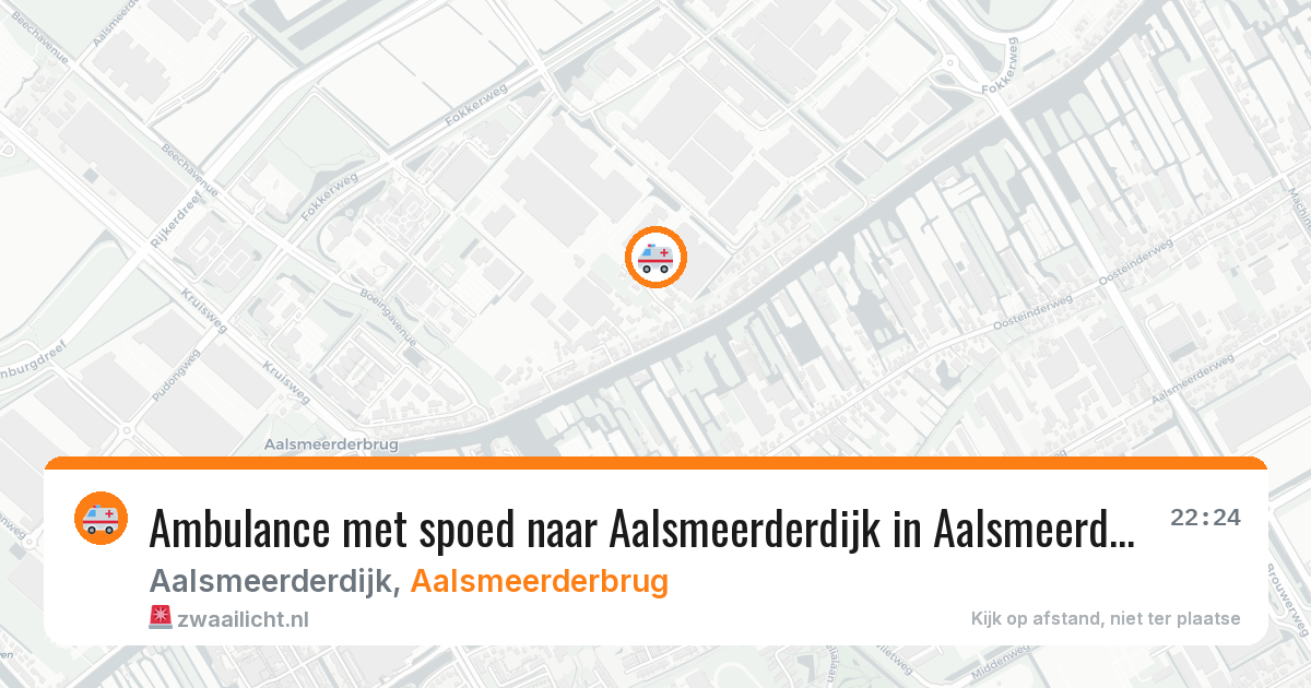 Ambulance met spoed naar Aalsmeerderdijk in Aalsmeerderbrug — 18 apr 2026