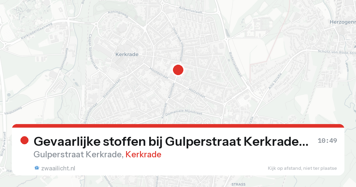 Gevaarlijke stoffen bij Gulperstraat Kerkrade in Kerkrade — 18 aug 2026