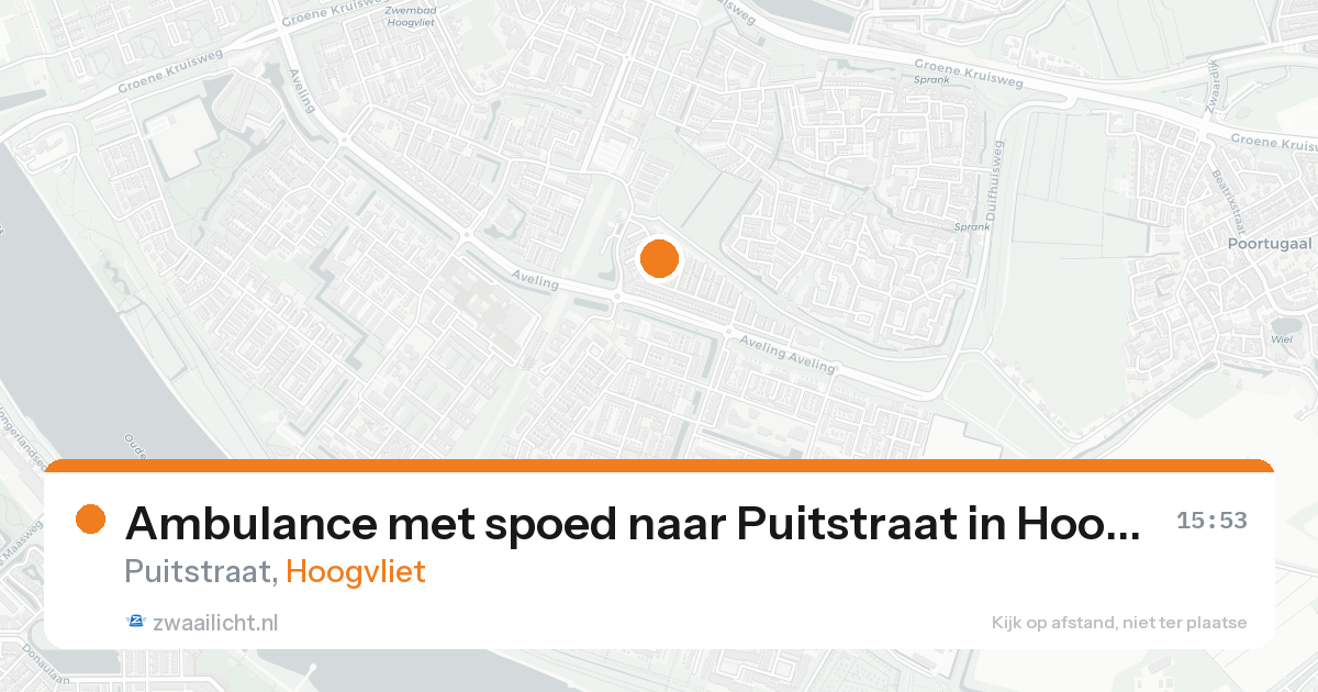 Ambulance met spoed naar Puitstraat in Hoogvliet — 24 aug 2026