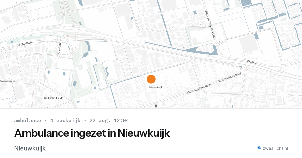 Ambulance ingezet in Nieuwkuijk — 22 aug 2026
