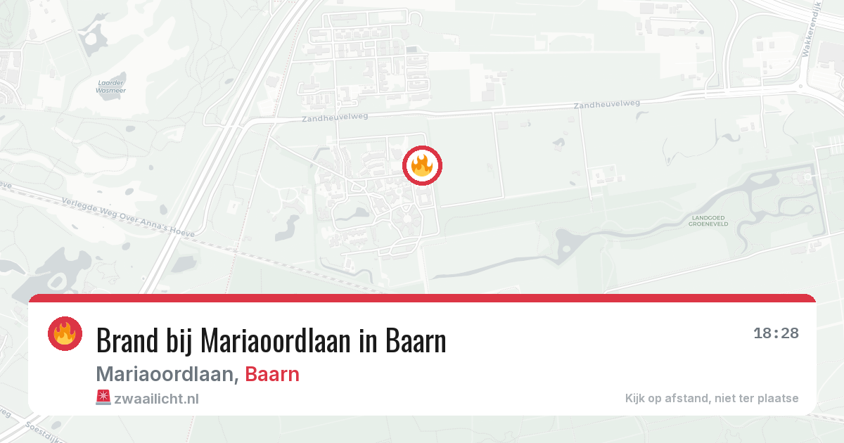 Brand bij Mariaoordlaan in Baarn — 27 jul 2026