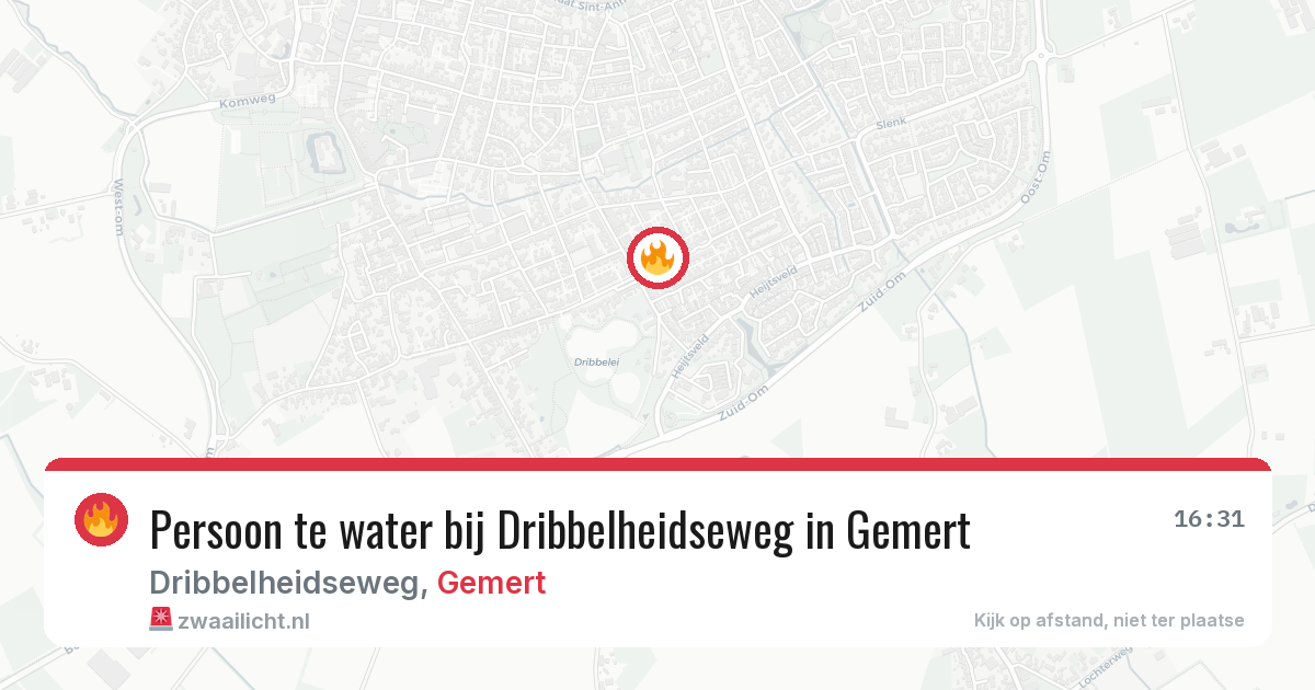 Persoon te water bij Dribbelheidseweg in Gemert — 23 apr 2026