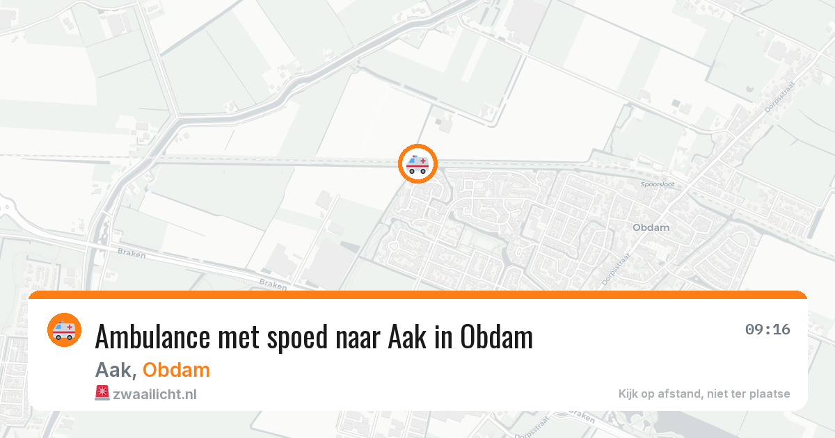 Ambulance met spoed naar Aak in Obdam — 9 mei 2026