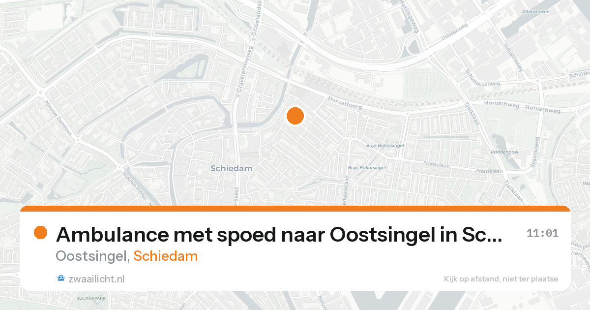Ambulance met spoed naar Oostsingel in Schiedam — 7 feb 2026
