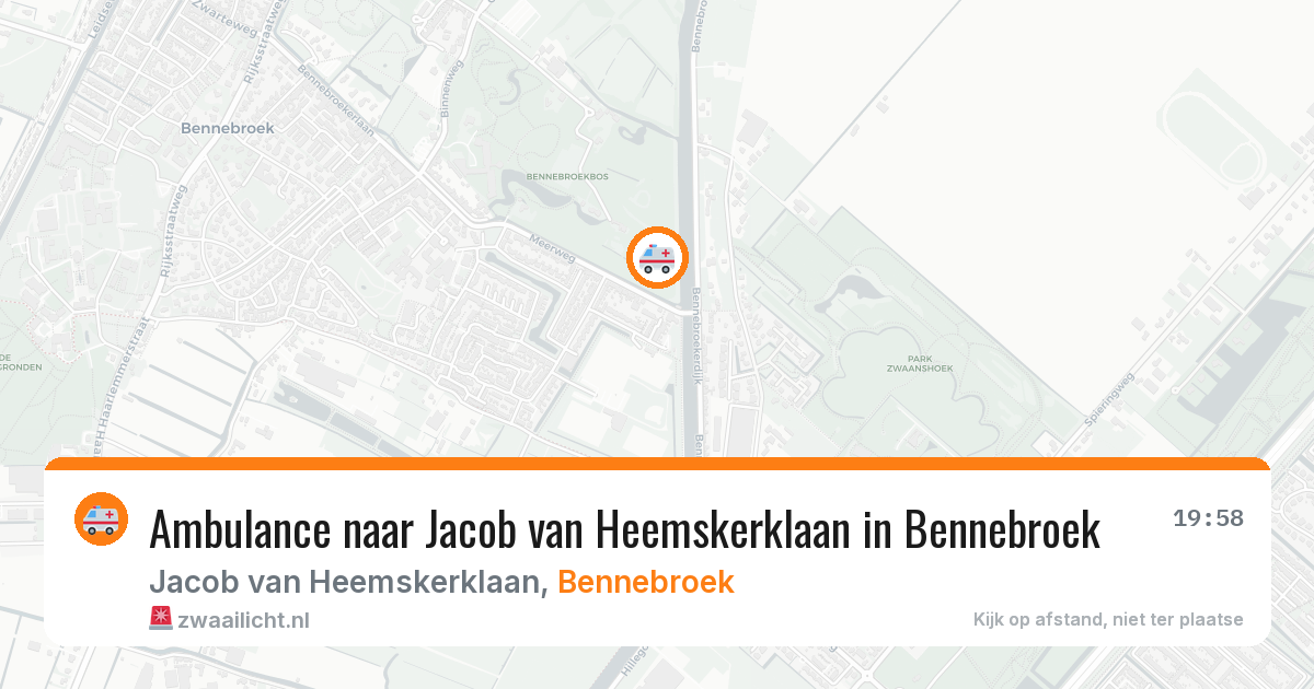 Ambulance naar Jacob van Heemskerklaan in Bennebroek — 24 mei 2026