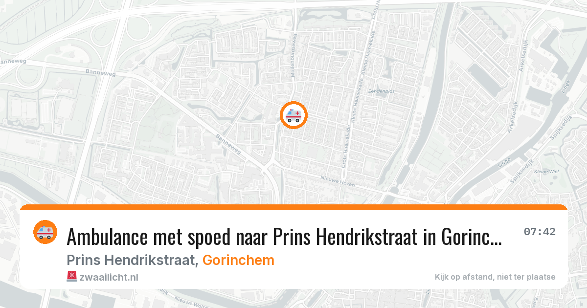 Ambulance met spoed naar Prins Hendrikstraat in Gorinchem — 28 jun 2026