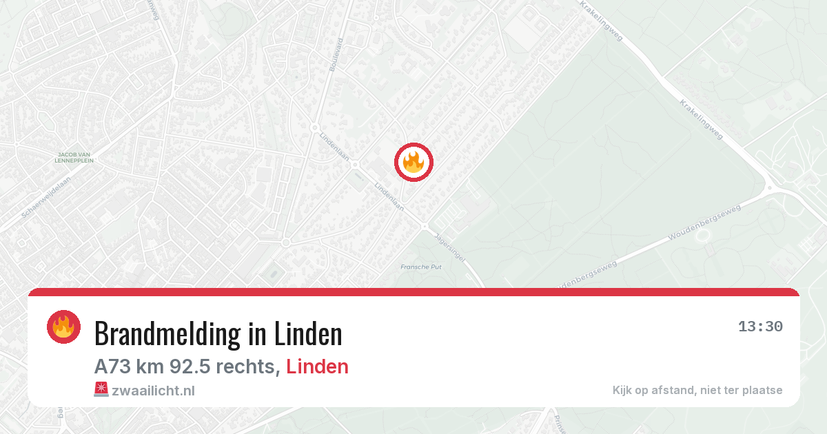 Brandmelding in Linden — 1 mrt 2026