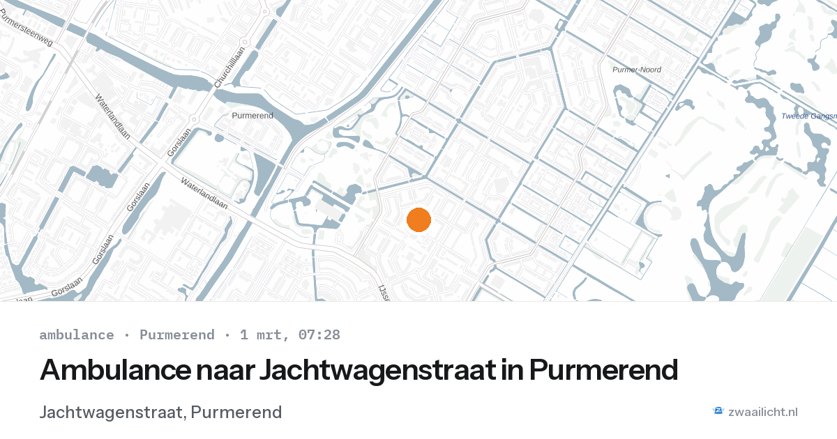 Ambulance naar Jachtwagenstraat in Purmerend — 1 mrt 2026