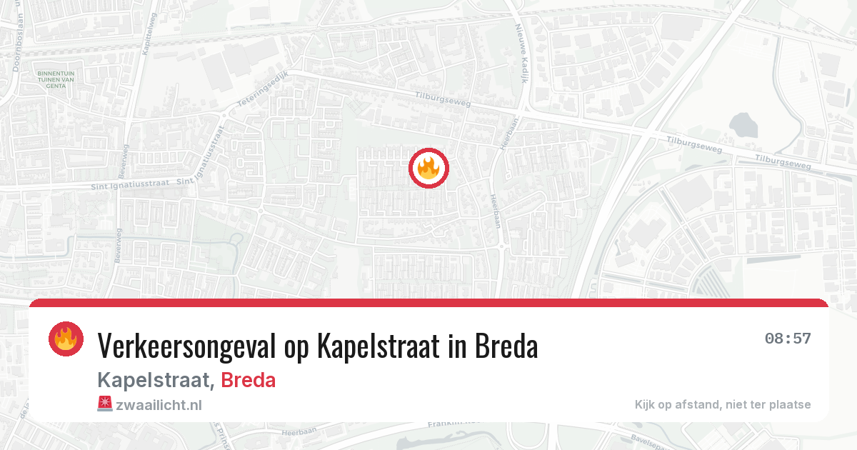 Verkeersongeval op Kapelstraat in Breda — 1 jun 2026