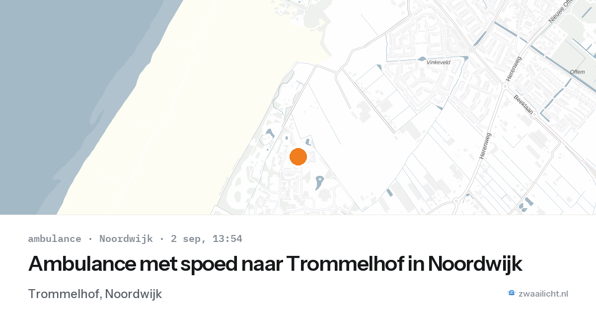 Ambulance met spoed naar Trommelhof in Noordwijk — 2 sep 2026