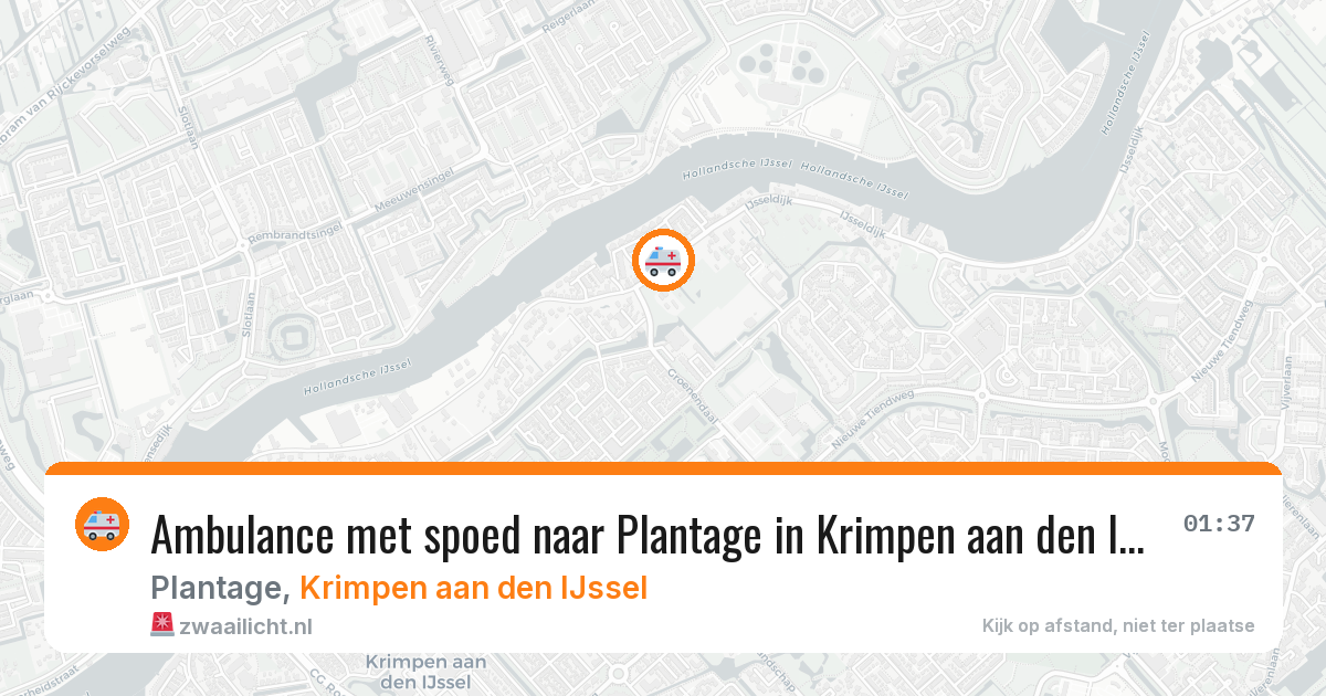 Ambulance met spoed naar Plantage in Krimpen aan den IJssel — 1 jul 2026