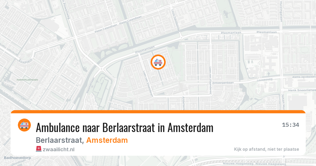 Ambulance naar Berlaarstraat in Amsterdam — 22 mei 2026