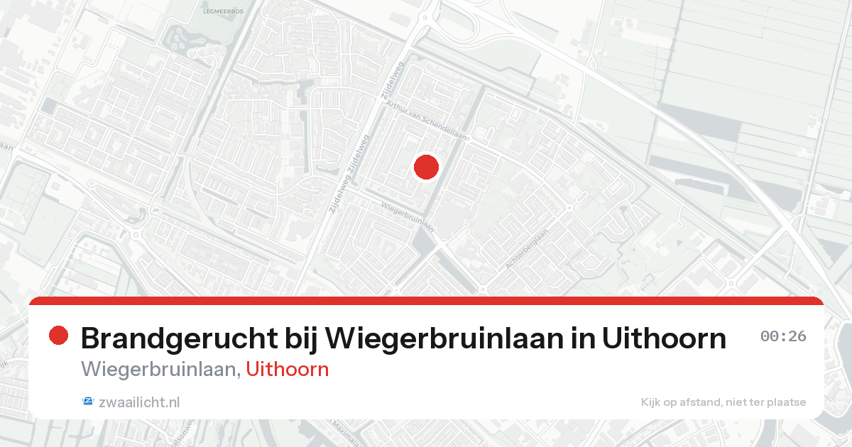 Brandgerucht bij Wiegerbruinlaan in Uithoorn — 12 jun 2026
