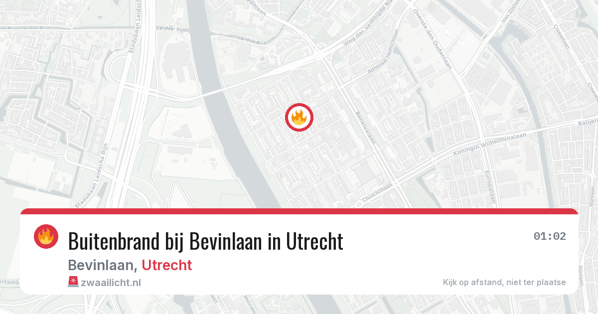 Buitenbrand bij Bevinlaan in Utrecht — 11 apr 2026
