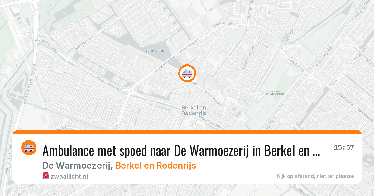 Ambulance met spoed naar De Warmoezerij in Berkel en Rodenrijs — 26 jul 2026