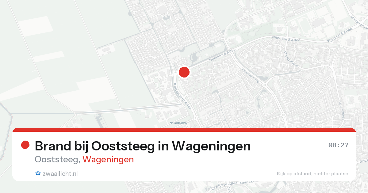 Brand bij Ooststeeg in Wageningen — 4 mrt 2026