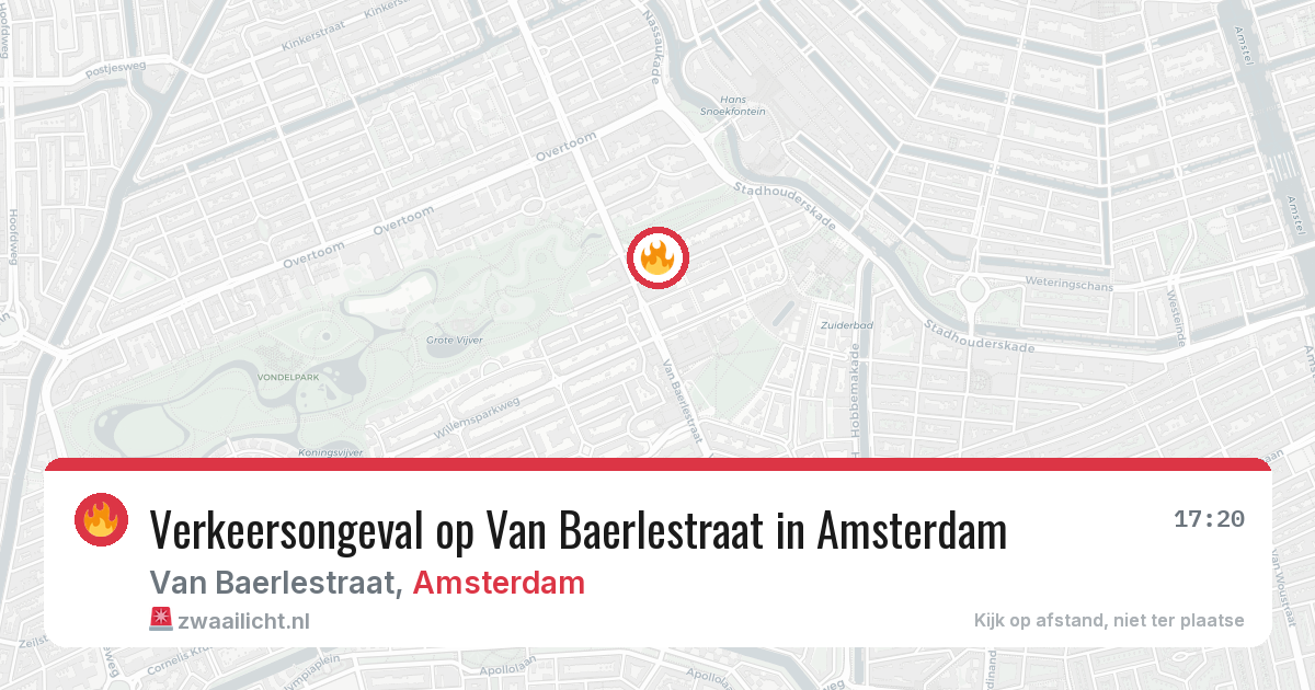 Verkeersongeval op Van Baerlestraat in Amsterdam — 11 mei 2026