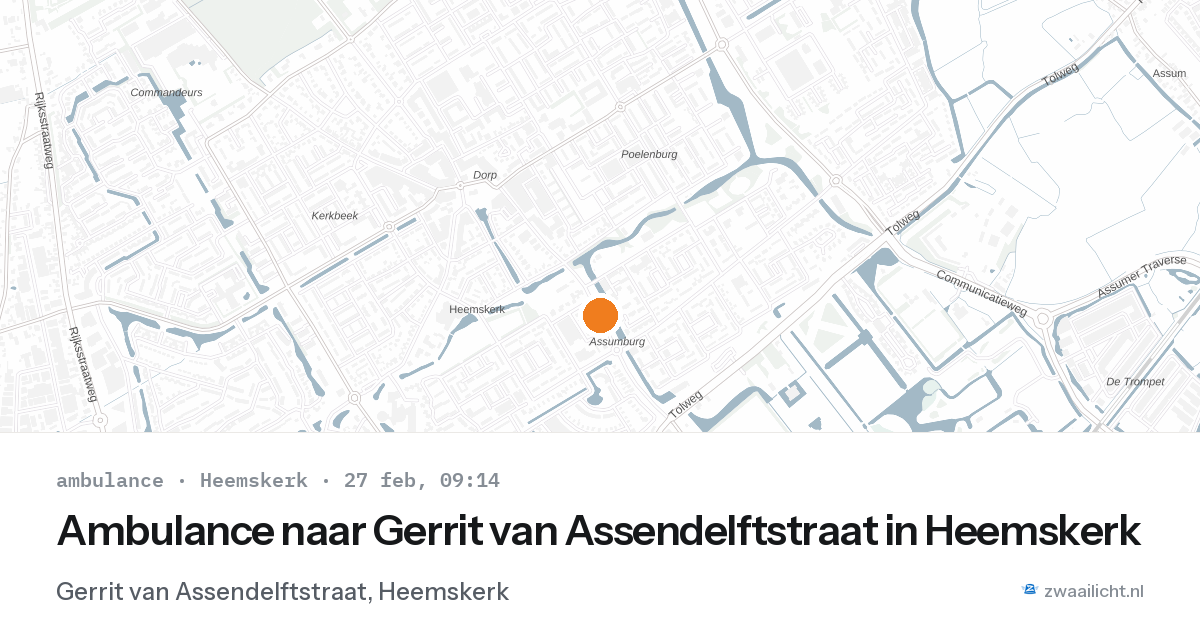 Ambulance naar Gerrit van Assendelftstraat in Heemskerk — 27 feb 2026