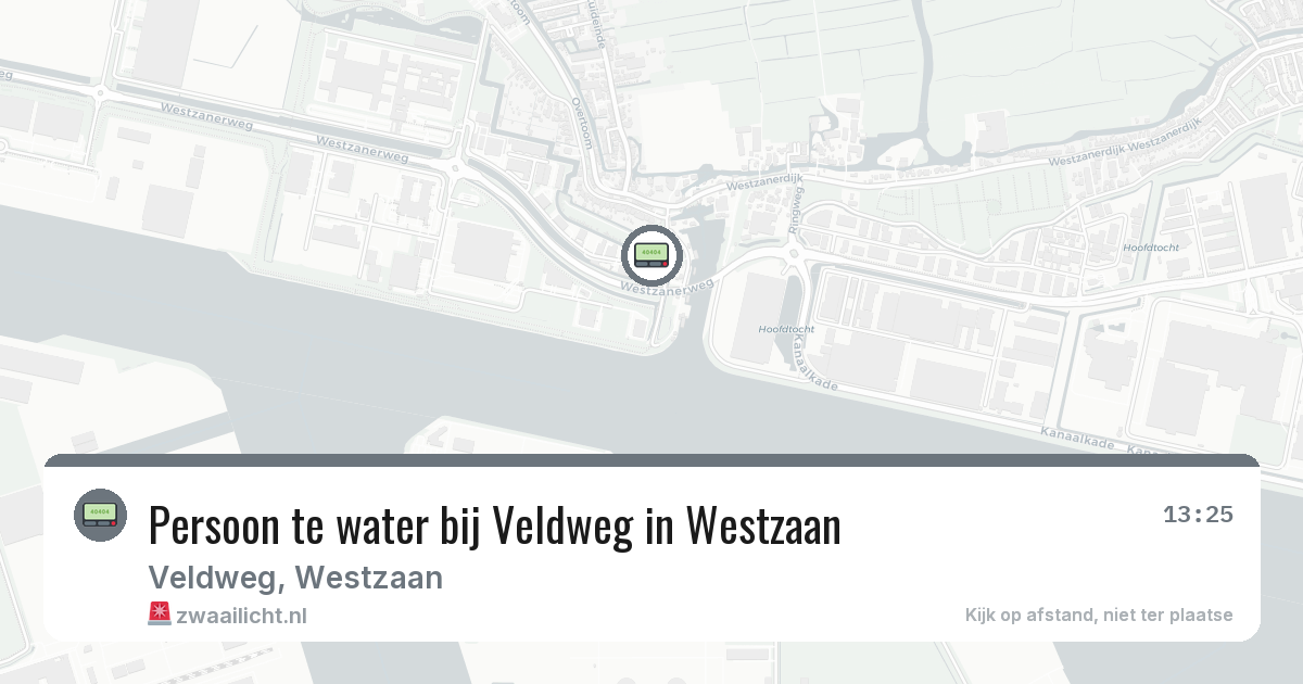 Persoon te water bij Veldweg in Westzaan — 25 feb 2026