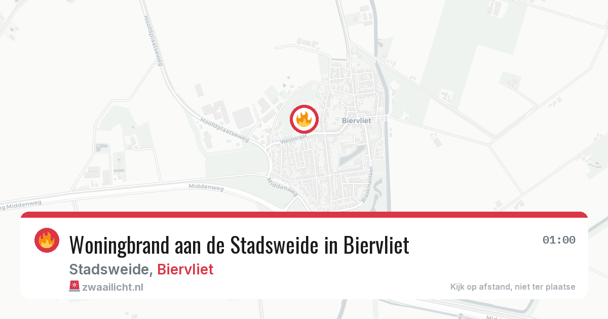 Woningbrand aan de Stadsweide in Biervliet — 1 apr 2026