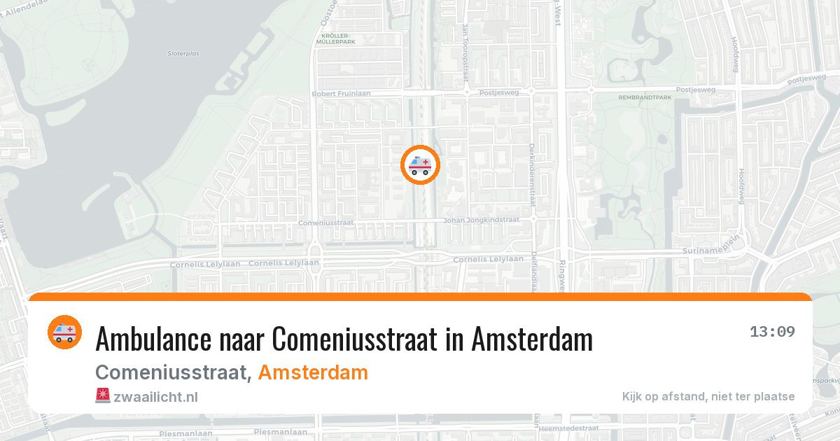 Ambulance naar Comeniusstraat in Amsterdam — 27 jun 2026