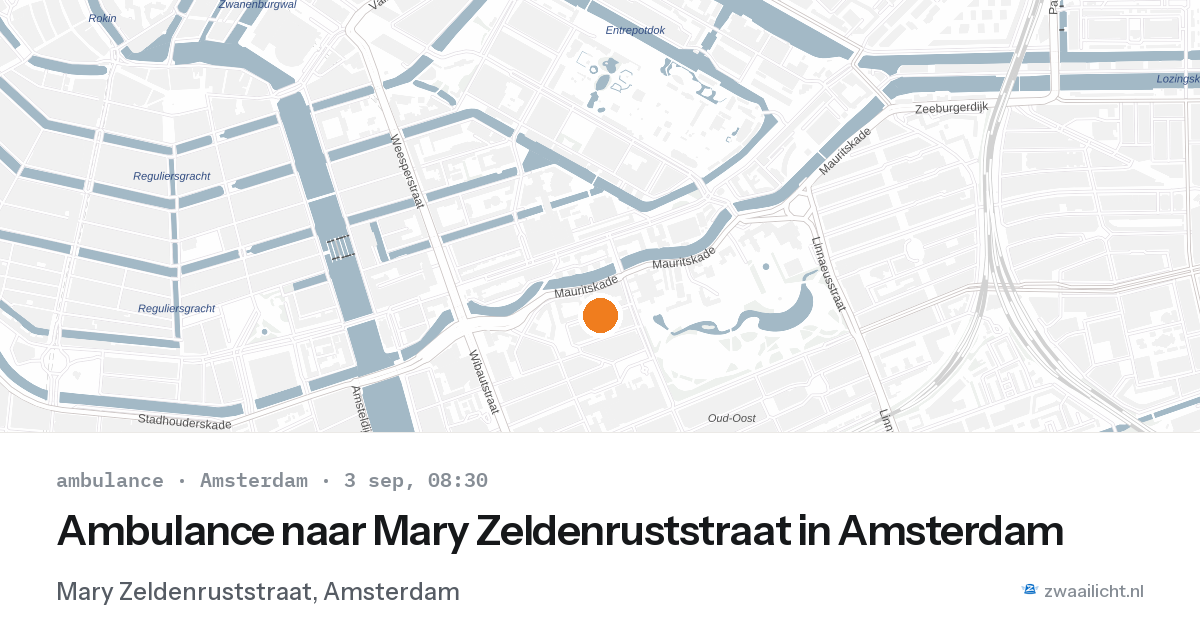 Ambulance naar Mary Zeldenruststraat in Amsterdam — 3 sep 2026
