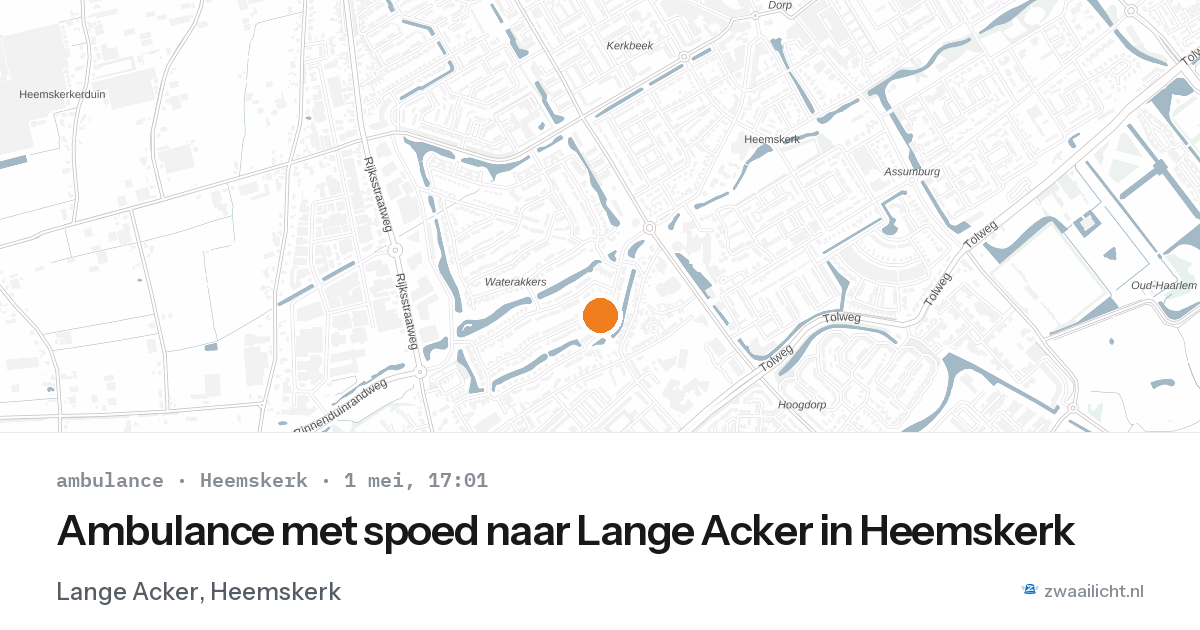 Ambulance met spoed naar Lange Acker in Heemskerk — 1 mei 2026