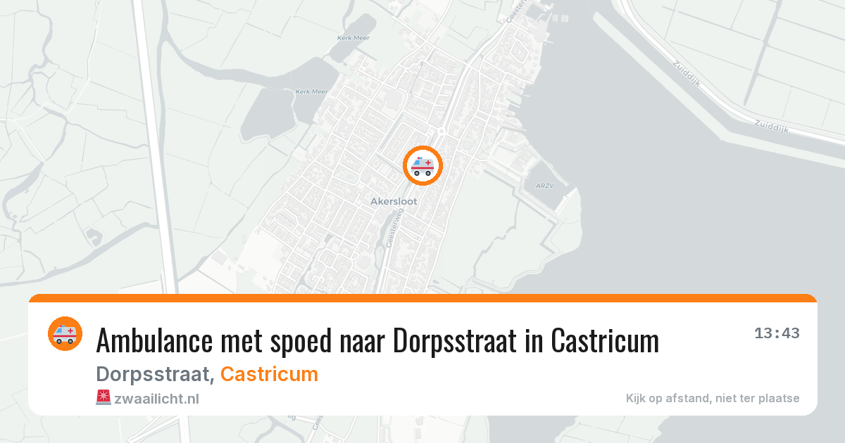 Ambulance met spoed naar Dorpsstraat in Castricum — 12 mrt 2026