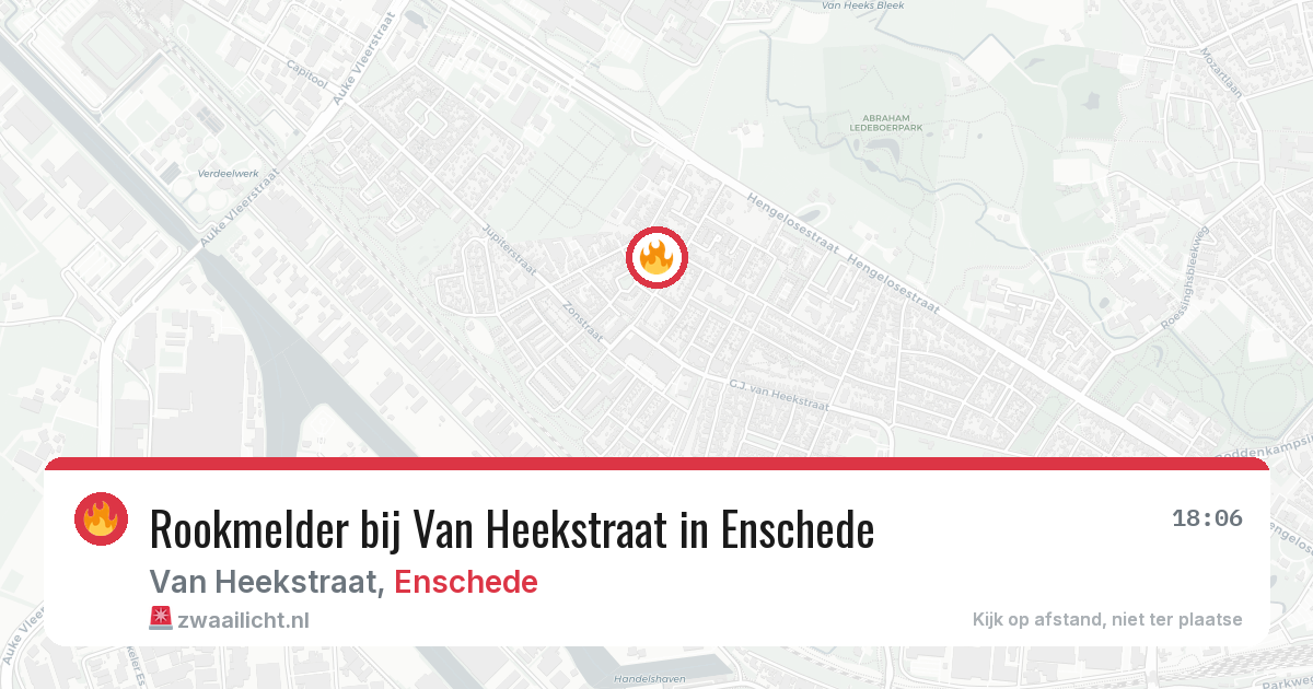 Rookmelder bij Van Heekstraat in Enschede — 16 jun 2026