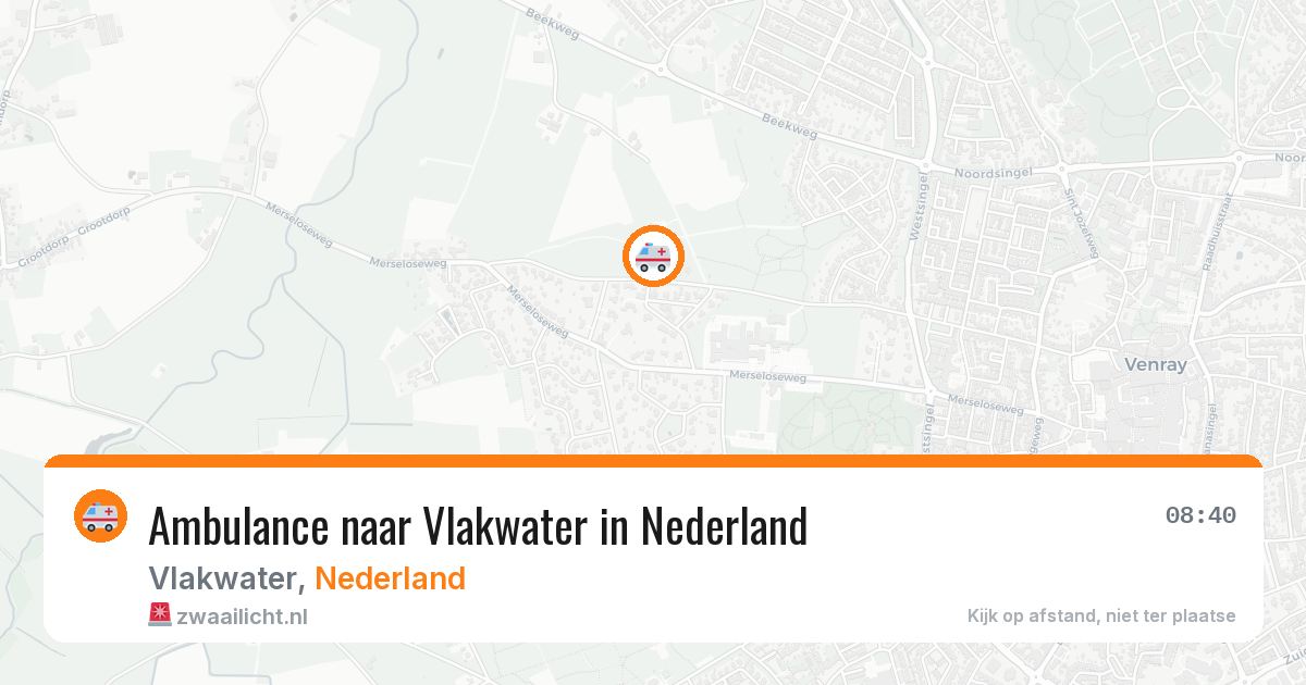 Ambulance naar Vlakwater in Nederland — 28 mei 2026
