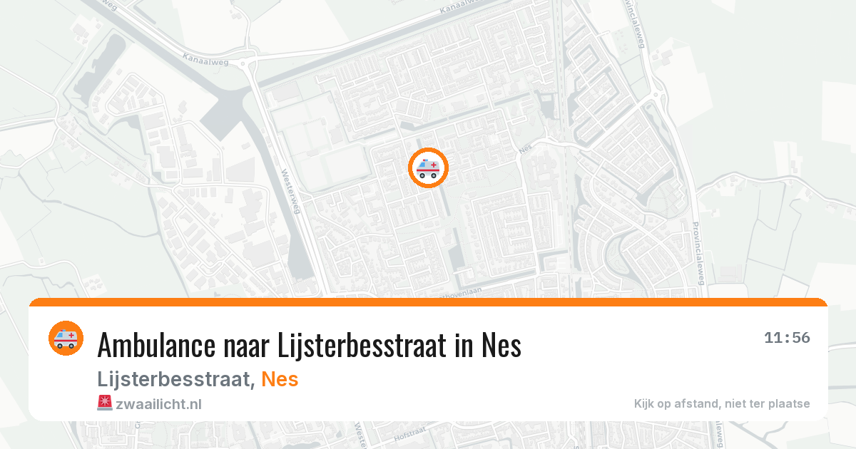 Ambulance naar Lijsterbesstraat in Nes — 23 jul 2026