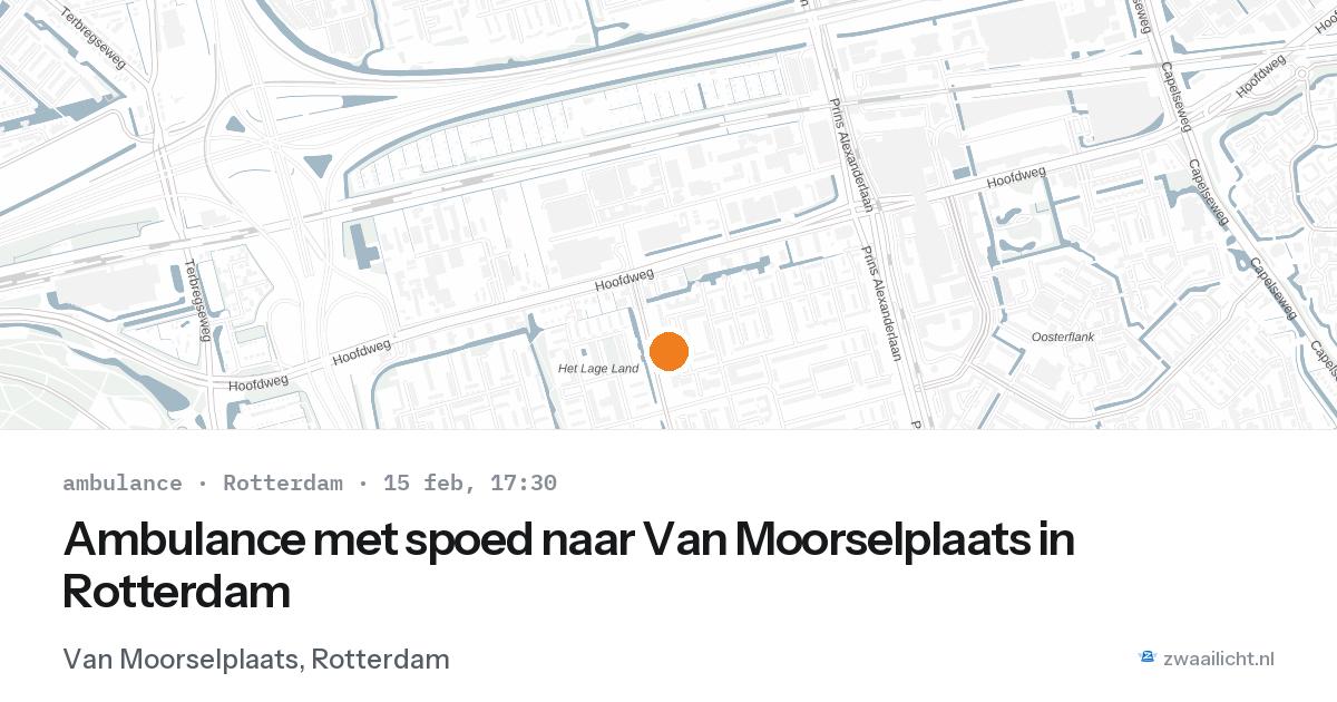 Ambulance met spoed naar Van Moorselplaats in Rotterdam — 15 feb 2026