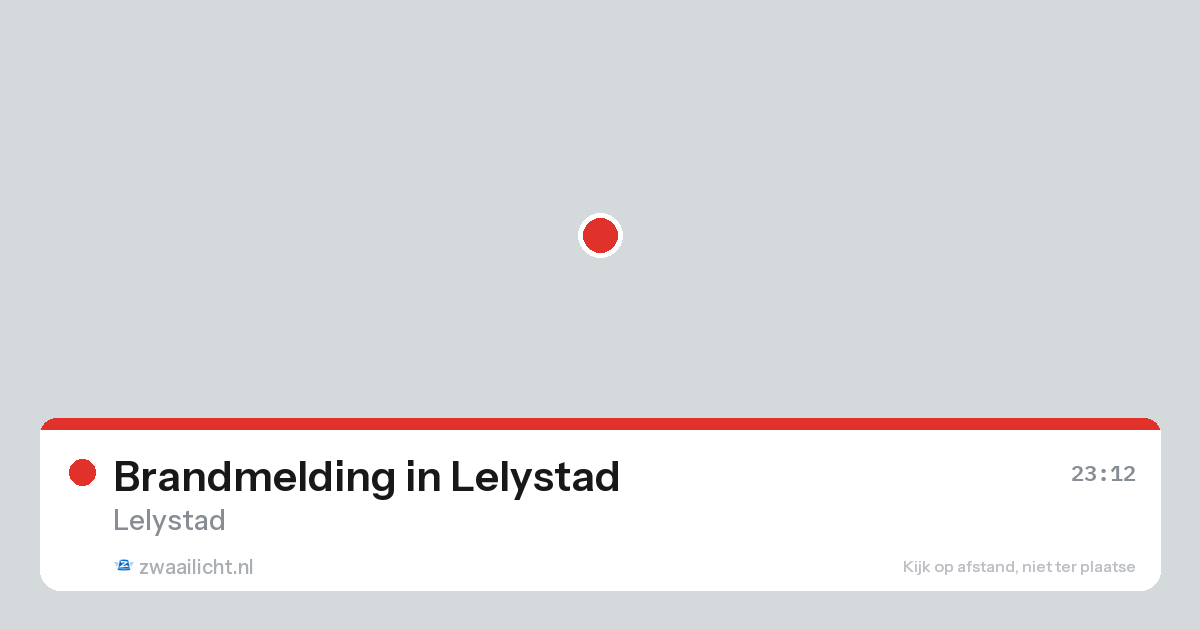 Brandmelding in Lelystad — 15 aug 2026