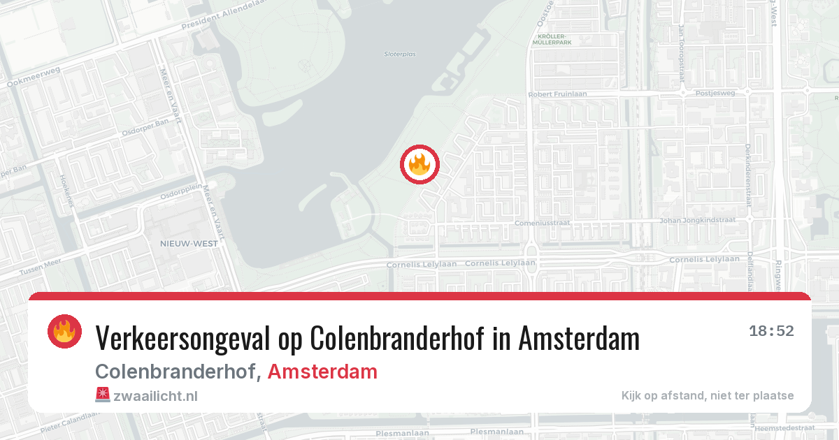 Verkeersongeval op Colenbranderhof in Amsterdam — 6 apr 2026