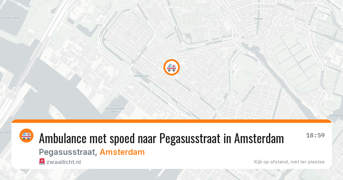 Ambulance met spoed naar Pegasusstraat in Amsterdam — 14 aug 2026