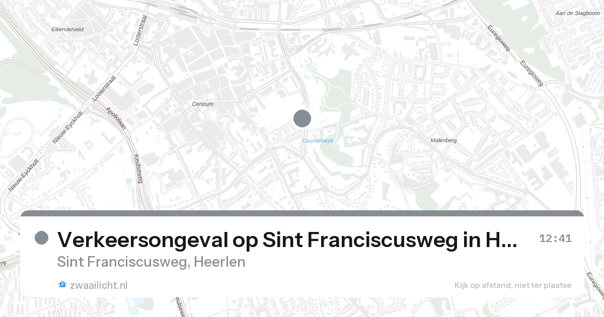Verkeersongeval op Sint Franciscusweg in Heerlen — 27 aug 2026