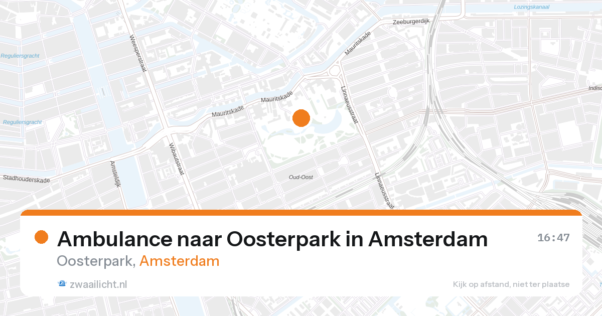 Ambulance naar Oosterpark in Amsterdam — 26 aug 2026