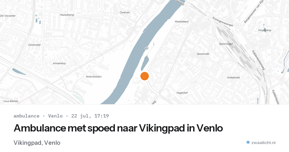 Ambulance met spoed naar Vikingpad in Venlo — 22 jul 2026