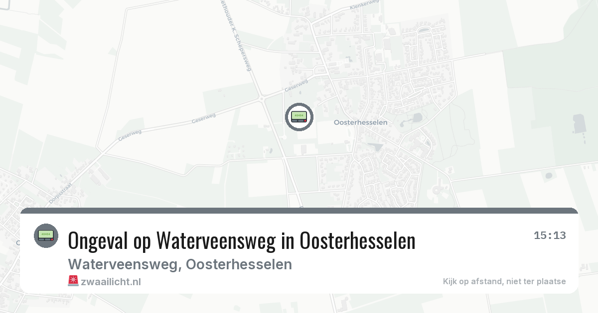 Ongeval op Waterveensweg in Oosterhesselen — 8 mrt 2026
