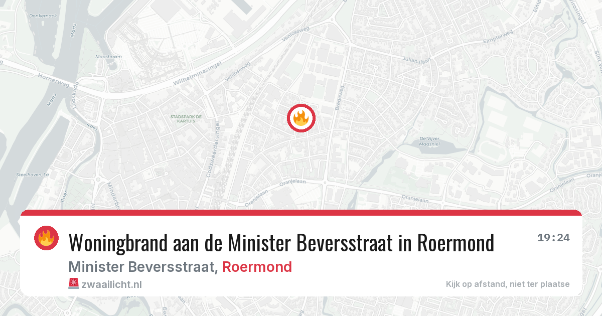 Woningbrand aan de Minister Beversstraat in Roermond — 21 mei 2026