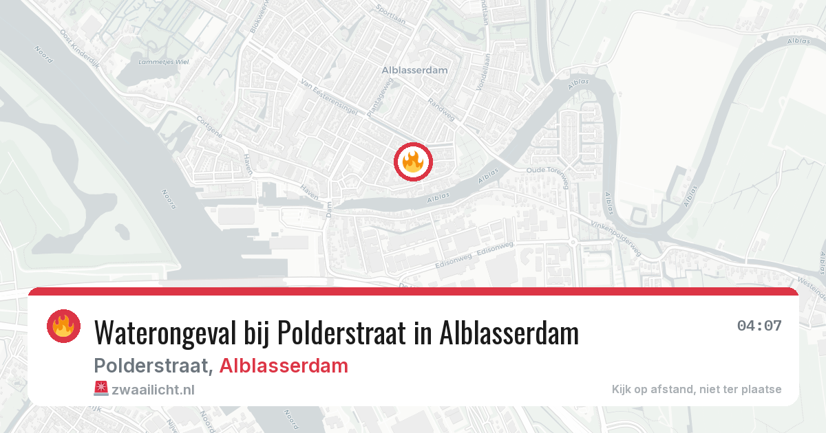 Waterongeval bij Polderstraat in Alblasserdam — 28 jun 2026